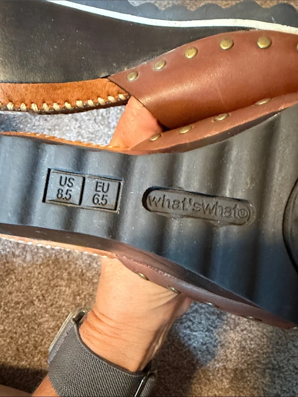 Aerosoles Brown Leather Wedge Sandals Women's Size 8.5